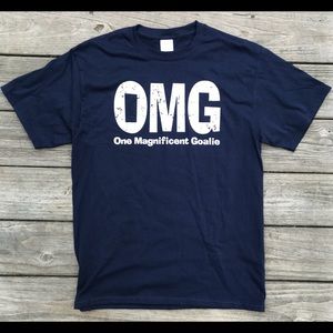 NEW OMG. One Magnificent Goalie Shirt On Navy